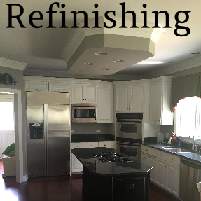 D.F. Painting fully refinishes kitchen cabinets 